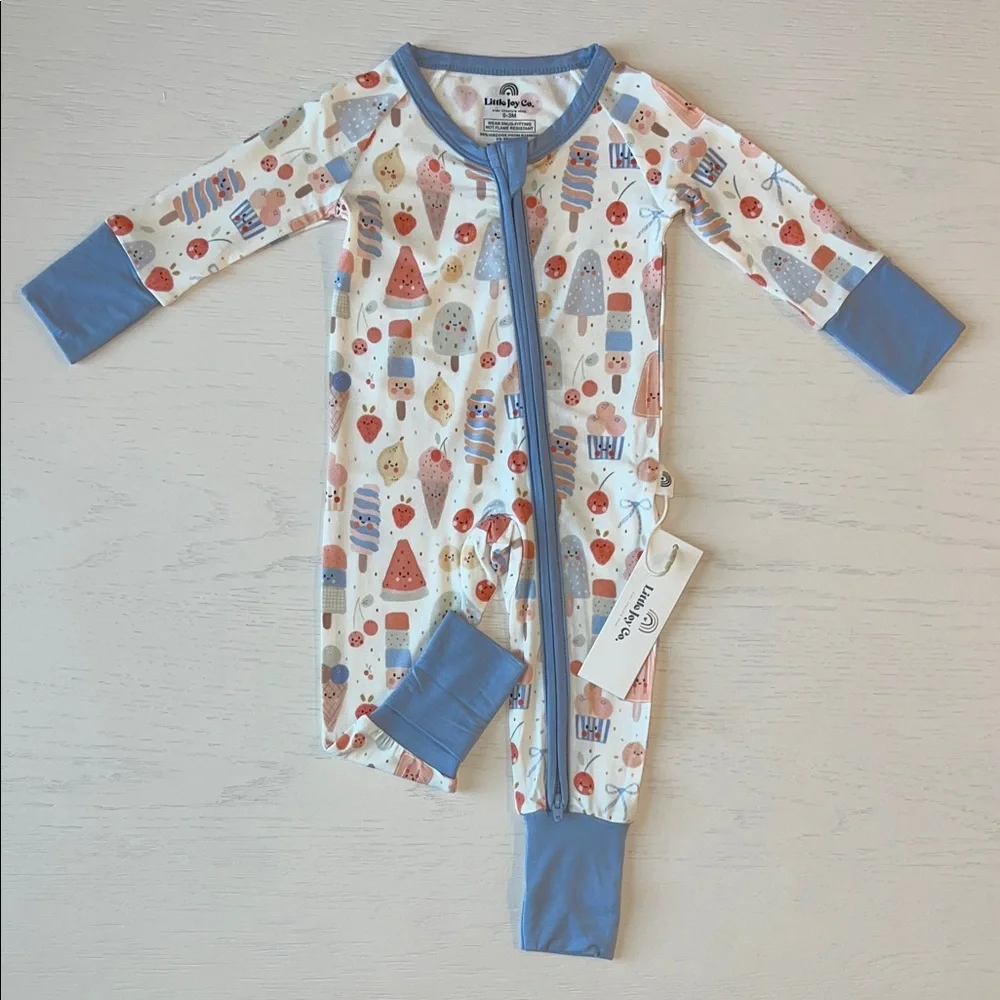 Little Joy Co Bamboo Popsicle Convertible Romper 0-3 months